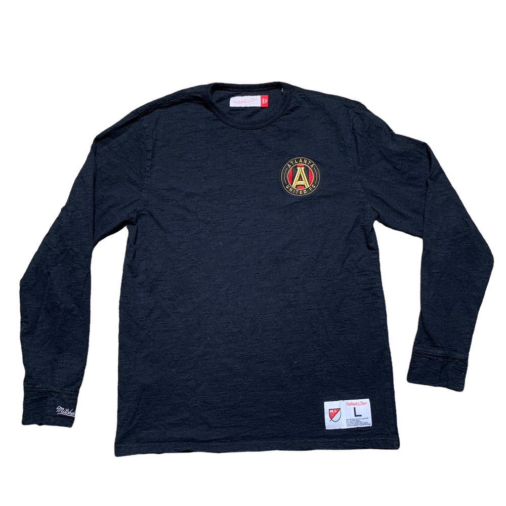 NWOT Mitchell & Ness Mens Navy Blue Long Sleeve Shirt Pullover Cotton Large